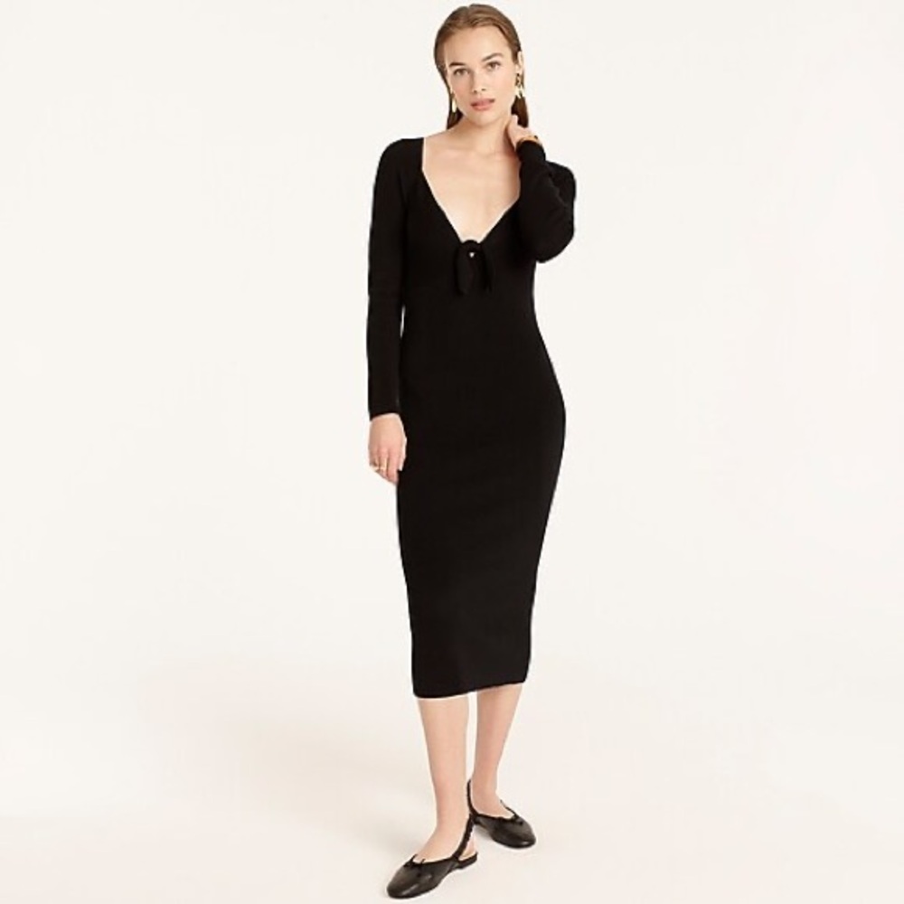 J.Crew Ribbed tie-front sweater-dress
